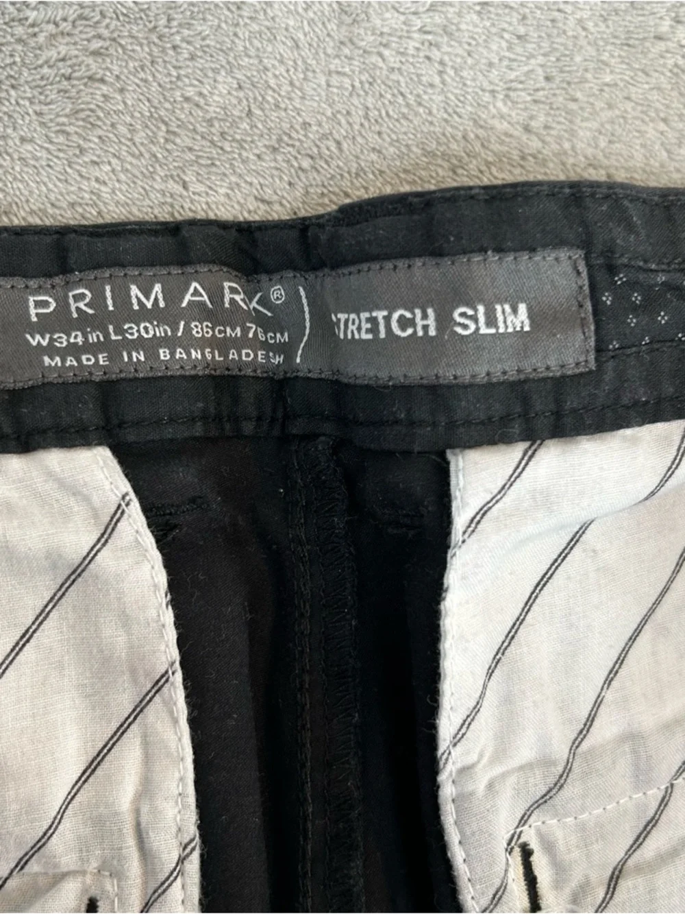 Primark Men’s Stretch Slim Fit‎ Pants Color Black Size 34x30